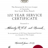 100 Year Certificate